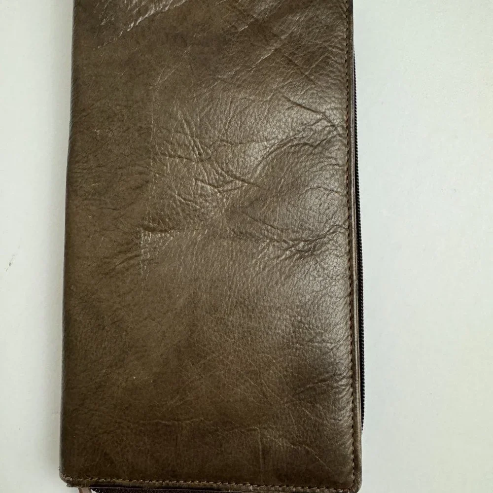 Large Genuine Leather Wallet Travel Passport Cards ID